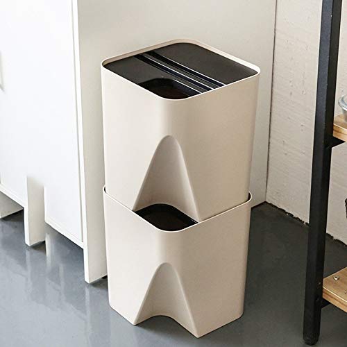 Skimt Trash Can Caste Creative Plastic Trash Can Can што ја надминува класифицираната прашина за заштеда на вселената кујна отпад за отпад за седење