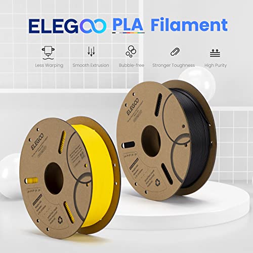 Димензионална точност на филаментот Elegoo Pla 1.75mm темно сина 1 кг, 3Д печатач Димензионална точност +/- 0,02мм, филамента за печатење со картонски картони од 1 кг се вклопув