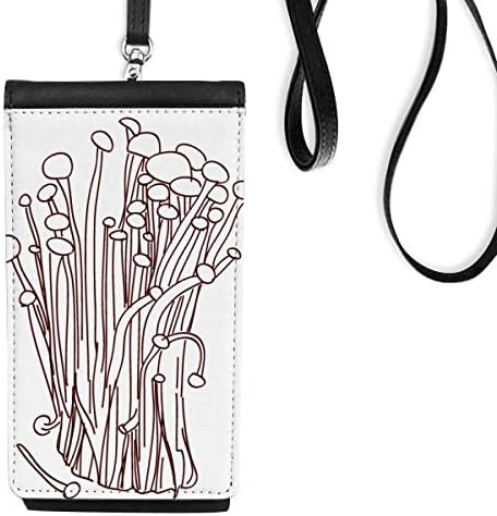 Flammulina velutipes Mosse Model Телефонски паричник чанта што виси мобилна торбичка црн џеб