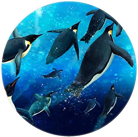 Llnsupply Round Kids Play Area reg подводни слатки пингвини пливање расадник за килим подлога мека преклопна дете игра душек, екстра