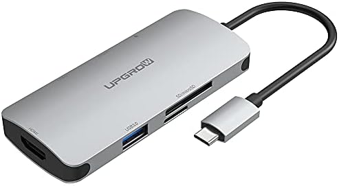 USB C Hub 7-1 Multiport Адаптер Пренослив СО 4K HDMI, 3 USB 3.0 Порти, 100w Pd Полнач, Tf/SD Читач На Картички, Тип C Dock Компатибилен Со MacBook
