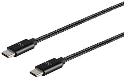 Monoprice USB 2.0 Type-C до Type-C полнење и синхронизација на најлон-плетенка кабел-6 стапки-црна | Брзо полнење, алуминиумски конектори, останете