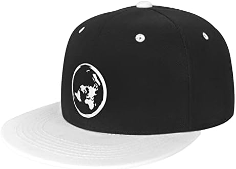 Прилагодлива капа за Snapback за мажи, Земјината рамна мапа унисекс хип хоп бејзбол капа камионџии тато капи