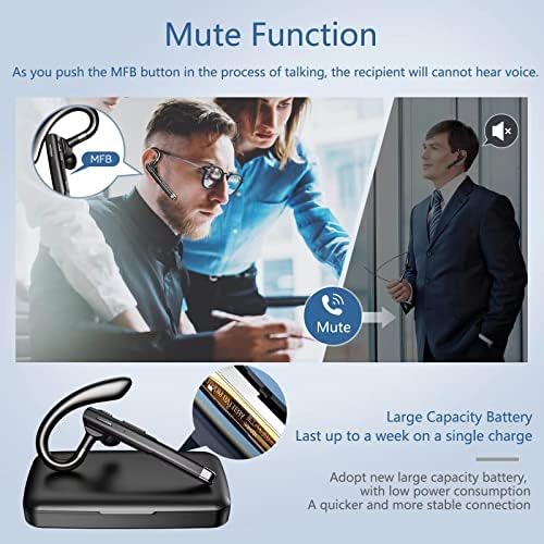 Слушалките за слушалки Syntrava Bluetooth v5.1 безжични слушалки за Bluetooth со 400mAh Полење кутија вградена двојна микрофон