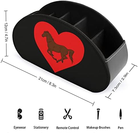 Галопинг коњ со кутија за организатор на далечински управувач со срцеви со 5 оддели ТВ далечинско складирање кутија за дневна соба