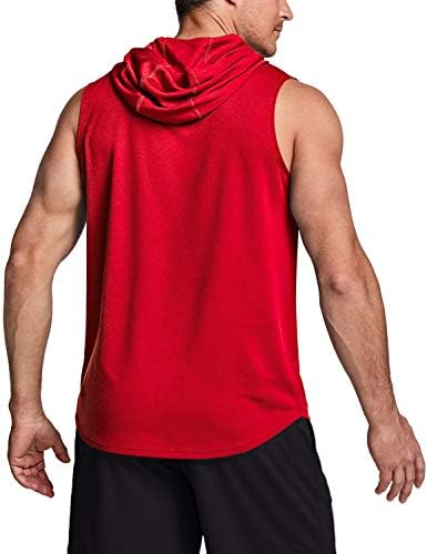 TSLA 3 пакува резервоарот за мускули за мажи со качулка, ладни суви активни кошули за атлетско трчање, лесна вежба за вежбање на теретана