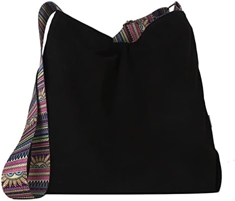 FVOWOH Големи Кеси За Скитници За Жени Торбичка Со Кадифена Торба Со Патент Обични Бохо Торби За Рамо За Жени Торба Со Црна Торба За