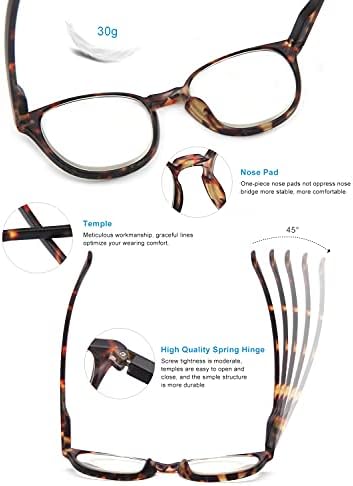 ОХ 5-пакет Очила За Читање За Мажи Жени Сина Светлина Што Ги Блокира Читателите На Пролетните Шарки Лесни Очила За Очи Филтер