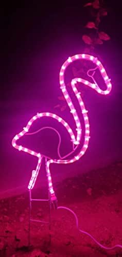 ЕЕЗ РВ производи Тропски осветлен розов фламинго јаже светло на отворено двор уметнички декорација, 24 “