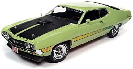 Diecast Car W/Case Case - 1971 Ford Torino Cobra, Grabber Lime Green - Auto World AMM1278 - 1/18 Scale Diecast Model Car Car Car Car