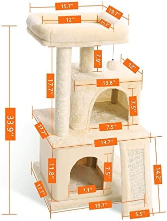Мачка Маче Гребење Пост Дрво Со Играчка Глувчето Највисоко Ниво Кревет За Релаксирачки Нула Сисал За Играње