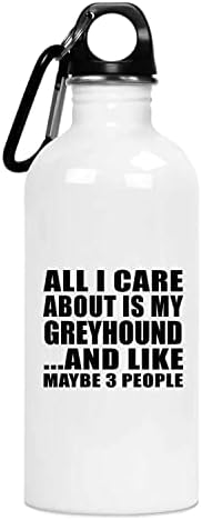Designsysify сето она за што се грижам е мојот Greyhound, 20oz шише со вода од не'рѓосувачки челик изолиран Тумблер, подароци за роденденски