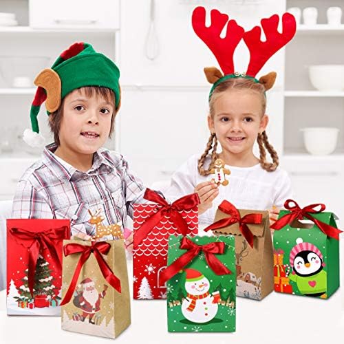Nuobesty Божиќни бонбони кутии со панделка 24 парчиња, 11,5 x 7,5 x 16,8 см картон КАРДА КОНДИ КАНДИ КАНДИ ПРОСТОРНИ ЛАТСКИ