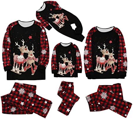 Божиќни семејни пижами што одговараат на комплети фланел карирани Божиќни пижами Божиќни пижами за бебе за совпаѓање на семејството