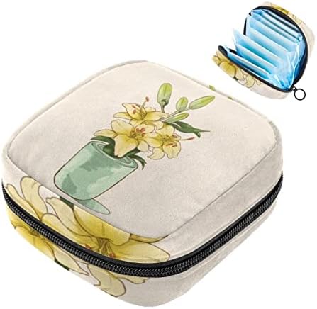 Торба за период на салдори, санитарна торба за салфетка, торбички за женски подлога санитарна подлога торбички за девојчиња дами, цветни цвеќиња гроздобер крин