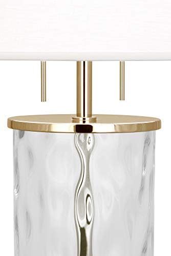 Осветлување на Роберт Абеј Глорија брановидно стакло со длабока бронзена ламба за бронзени акценти