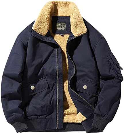 Машка лабава лабава јагнешко палто и тешка јакна, облека Класичен Шерпа, надворешна облека Урбано патување со ветерници јакни