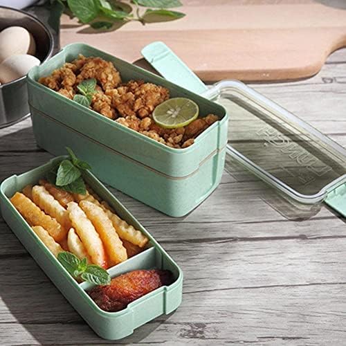 Кутија За Ручек 3 Слојна Пченица Слама Бенто Кутии Микробранови Садови За Јадење Контејнер За Складирање Храна Кутија За Ручек