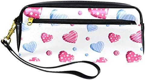 Тбуобт Торба За Шминка Патување Козметичка Торба Торбичка Чанта Чанта Со Патент, Денот На Вљубените Полка Точка Срце