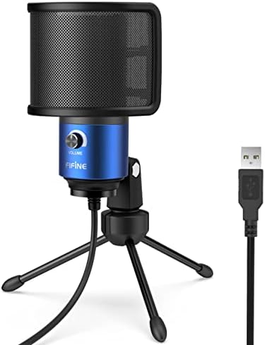 Pifine USB компјутерски микрофон за снимање на YouTube видео глас преку вокал за Mac & PC, микрофон за кондензатор со поп филтер
