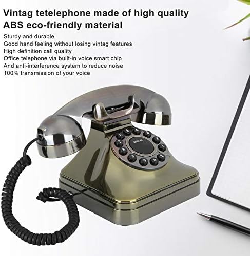 Телефонски ретро -десктоп телефон, HD повик Квалитет Гроздобер Телефонска бронзена канцеларија за украси