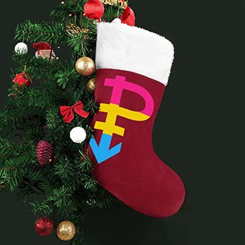 Пансексуална гордост Виножито знаме Божиќно порибување чорапи печати Божиќни дрво украси