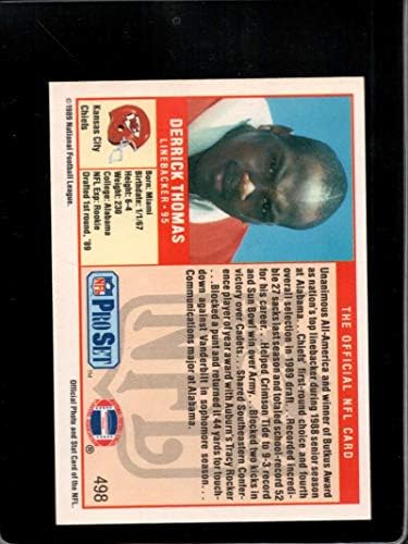 Фудбал NFL 1989 Pro Set 498 Derrick Thomas 498 NM RC началници за дебитант