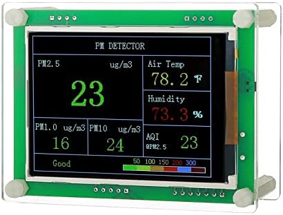 Монитор за квалитет на воздухот Hotkrem PM2.5 PM10 PM1.0 Детектор за тестирање на квалитетот на воздухот за автомобили, дом, канцеларија,