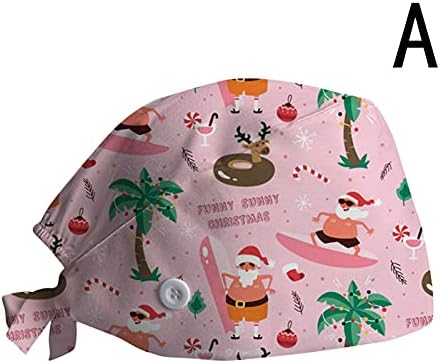 Капче за печатење на уво Womenените капачиња за одмор, прилагодлива за заштита на јашмак, Божиќна заштита од сонце, капачиња за облека
