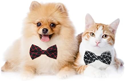 Акционерско шоу 2 парчиња/пакувања миленичиња куче мачка модна јака со лак со симпатична одвојување на лак за домашно милениче,