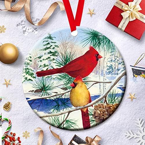 Божиќен украс 2022 година, Акрилни кардинали Зимски Божиќен празник Подарок за чувари на Божиќ, кога кардиналите се појавуваат ангели се близу
