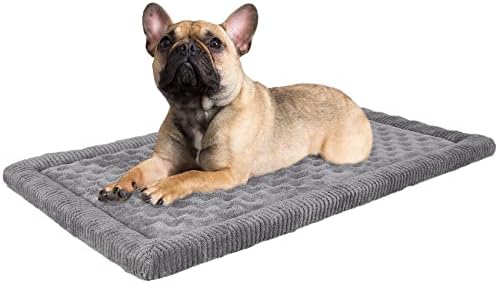 Подлога за гајба за кучиња 30x19 инчи сива меморија пена кучиња кревет за кучиња за мало средно куче сиво за миење кученце за спиење Анти