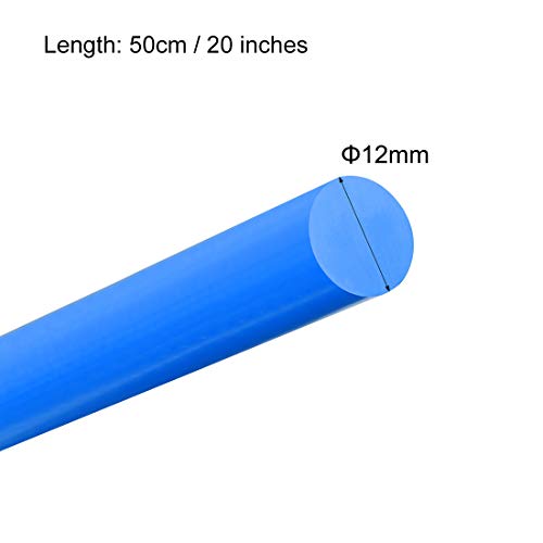 Uxcell Пластична тркалезна шипка 1/2 инчен диа 20 инчен должина сина полиоксиметилен шипки Инженеринг пластична тркалезна лента