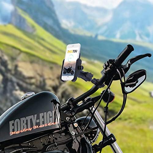 Безжичен телефон Imestou моторцикл монтирање 15W QI полнач 1 држач за мобилни телефони со рачка на топката 360 ротација со водоотпорен