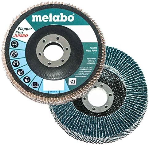 Метабо 629432000 4,5 x 7/8 флапер плус џамбо абразиви размавта дискови 60 решетки, 5 пакувања