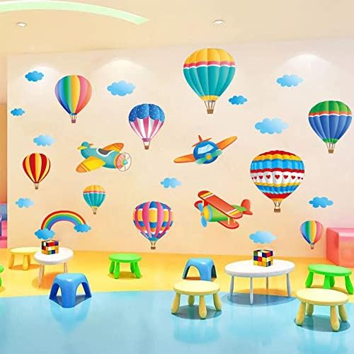 Шарена виножито детска соба соба wallид декорации симпатична авионска балон налепници за животни wallидови за расадник wallид