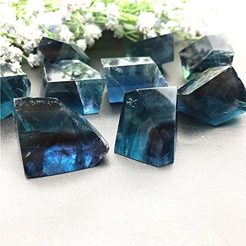 Shitou2231 1pc Природно сино флуорит слободен облик на кристал неправилно камења полирани правејќи лековити кристали природни камења и минерали