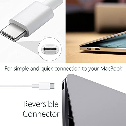 Mac Book Pro Charger 96W USB C до C кабел за полнење Брза адаптер за напојување компатибилен со MacBook Pro 16 15 14 13 Inch 2022, 2021,