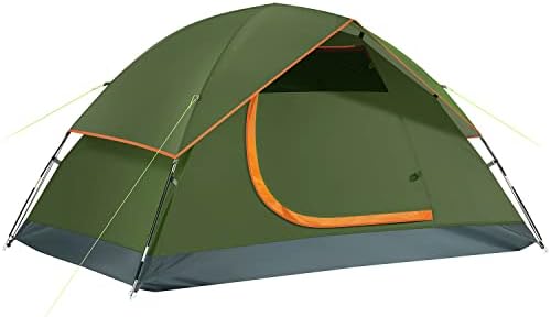 Шатор за кампување на CIAYS, водоотпорен семеен шатор со отстранлив дождовник и торба за носење, лесен шатор со влогови за
