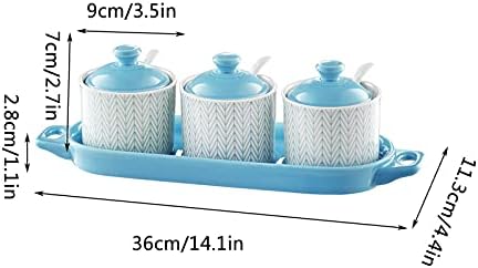 Спајс тегла Керамички зачинети садови за зачинување на кутии поставени комбинации за домаќинства кујнски материјали зачинети шеќер