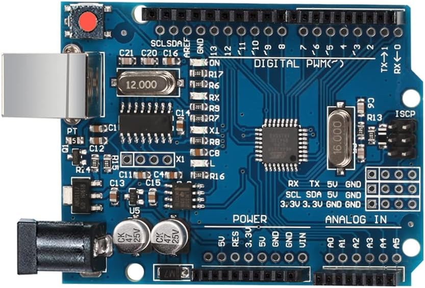 WWZMDIB UNO R3 ATMEGA328P MICROCONTROLLER CH340G Подобрена табла за развој на верзии компатибилна со Arduino IDE со USB кабел и заглавие со