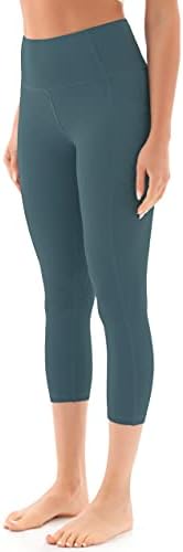 Афитни јога панталони за жени со високи половини на каприци со џебови Контрола на стомакот за атлетски тренинзи хеланки