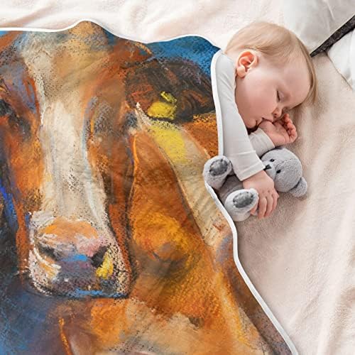 Краво сликарство унисекс меки бебе ќебе за креветчето за креветчето за дневно згрижување со густо и меко материјално безбедносно