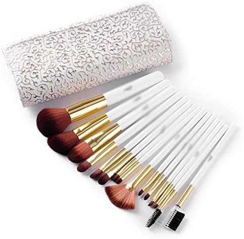SLNFXC 15 четки за шминка Поставете целосен сет на алатки за шминка Бели алатки за шминка