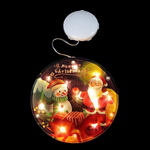 Pretyzoom 4 пакет Божиќна прозорец декорација Божиќно пијалок светла Дедо Мраз прозорец светла Снежен човек прозорец светла Дедо Мраз