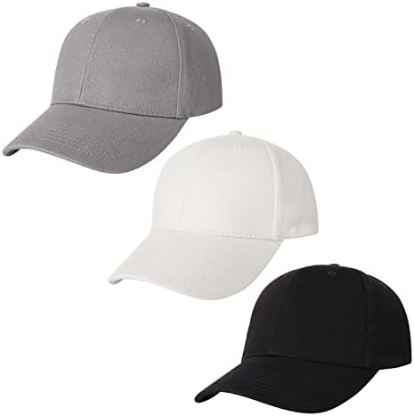 Aosmi 3 пакет обичен памук лента за бејзбол капа што може да се прилагоди една големина одговара на повеќето капаци на топката со ниски профили,