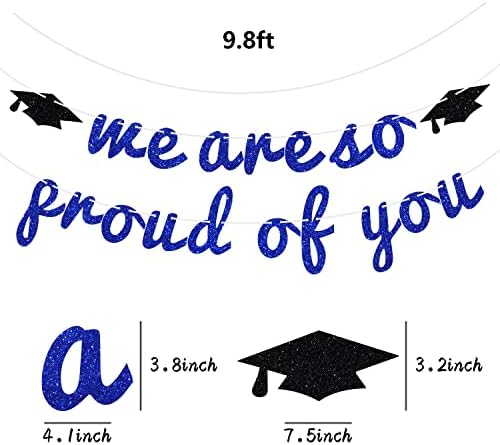 Синиот Сјај Ние Сме Толку Горди На Вас Банер-Класа На 2023 Дипломирање Украси-Ќе Го Направи Тоа/Честитки Дипломиран Дипломиран Партија Декорација