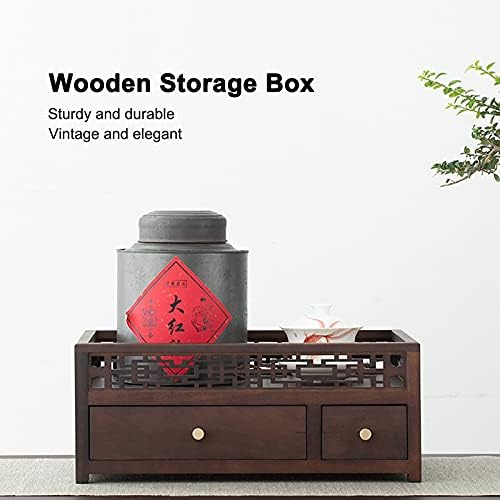 Ретро кутија за ретро чај, повеќеслојна дрвена кутија за складирање Стилска и исклучителна дрвена кутија за складирање за складирање на артикли