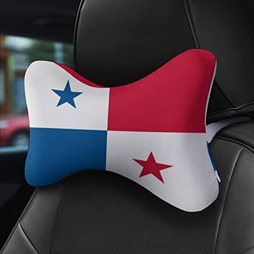 Знаме На Панама 2 парчиња Перници за Вратот на Автомобилот Што Дишат Автоматско Перниче За Одмор Удобна Перница За Седиште За Автомобил