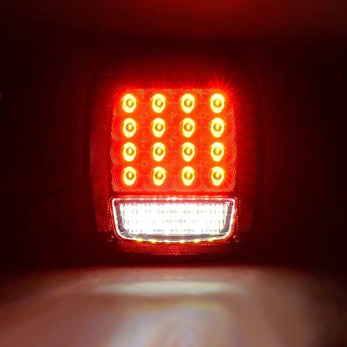 LIMICAR RV Опашка Светла, Плоштад 43 LED Светла Приколка, 2pcs Црвена/Бела Приколка Светлото Комплет, Запре Свртете назад нагоре Обратна